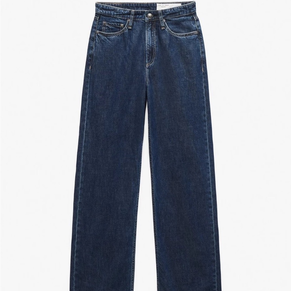 rag & bone Women's featherweight Logan wide leg jeans